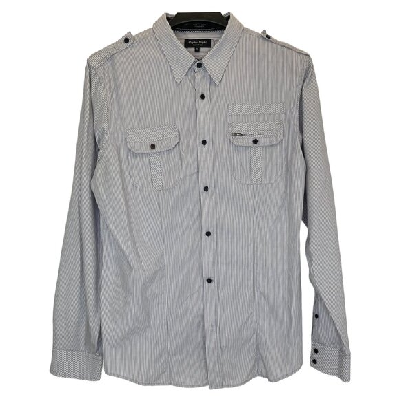 Eighty Eight Other - Men Gray | White Stripe Shirt Size XL